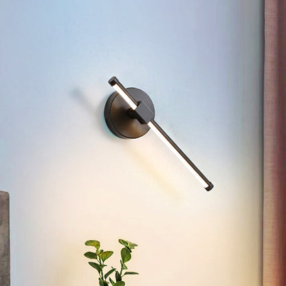 Acrylic Wall Sconce Bar Simple LED Black/White Wall Mounted Lamp with Rotatable Design in Warm/White Light Black Clearhalo 'Modern wall lights' 'Modern' 'Wall Lamps & Sconces' 'Wall Lights' Lighting' 219879