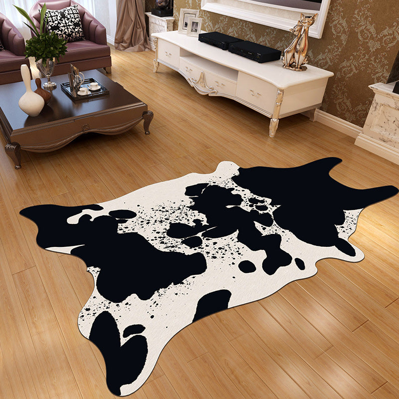 Irregular Shape Animal Skin Rug Multi-Color Nordic Area Rug Polyster Non-Slip Machine Washable Carpet for Living Room Black Clearhalo 'Area Rug' 'Casual' 'Rugs' Rug' 2198803
