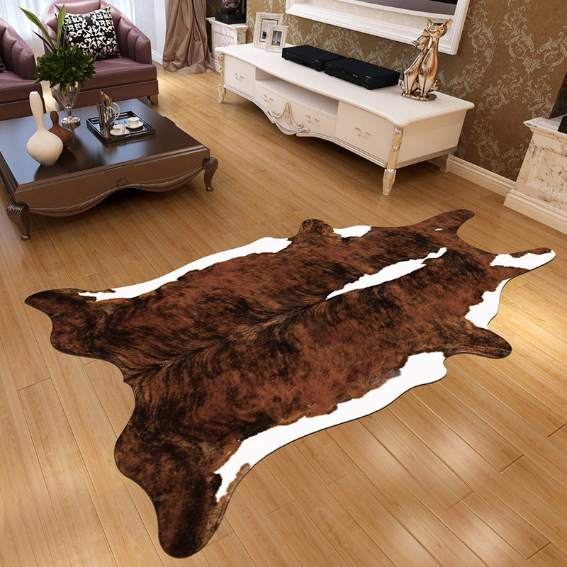 Irregular Shape Animal Skin Rug Multi-Color Nordic Area Rug Polyster Non-Slip Machine Washable Carpet for Living Room Chocolate Clearhalo 'Area Rug' 'Casual' 'Rugs' Rug' 2198804