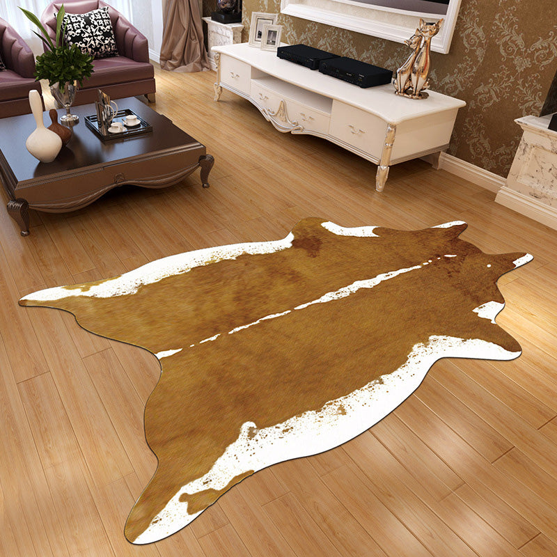Irregular Shape Animal Skin Rug Multi-Color Nordic Area Rug Polyster Non-Slip Machine Washable Carpet for Living Room Brown Clearhalo 'Area Rug' 'Casual' 'Rugs' Rug' 2198805
