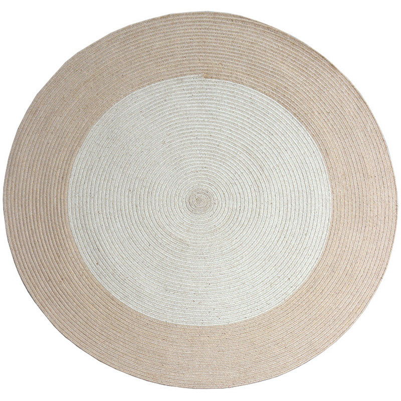 Country Living Room Rug Multi-Color Plain Rug Jute Handmade Natural Fiber Indoor Rug White Clearhalo 'Area Rug' 'Rug' 2198836