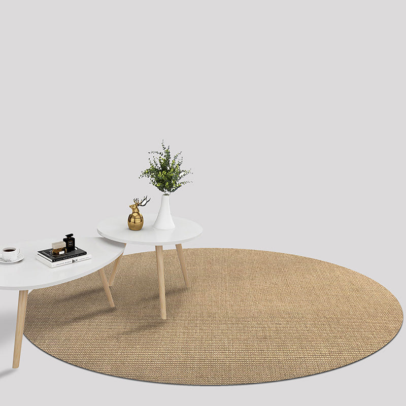 Multi Colored Plain Rug Jute Cottage Rug Machine Washable Area Carpet for Bedroom Light Camel Clearhalo 'Area Rug' 'Rug' 2198839