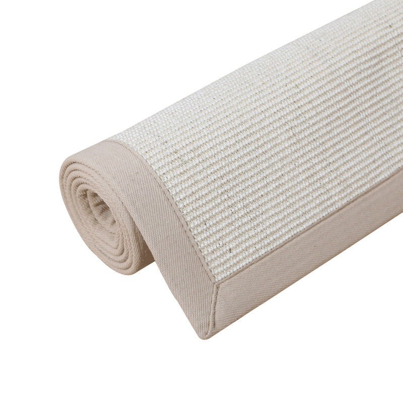 Simple Multicolor Solid Color Rug Jute Lodge Rug Machine Washable Indoor Rug with Border for Living Room White Clearhalo 'Area Rug' 'Rug' 2198864