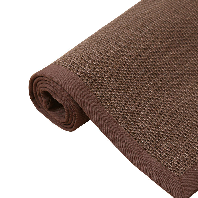 Simple Multicolor Solid Color Rug Jute Lodge Rug Machine Washable Indoor Rug with Border for Living Room Chocolate Clearhalo 'Area Rug' 'Rug' 2198867