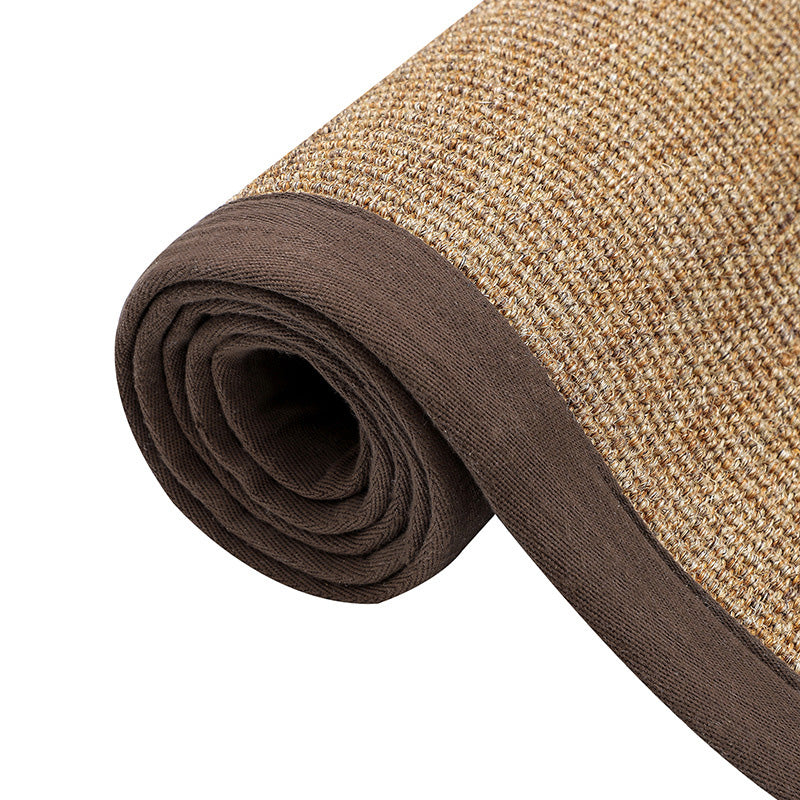 Chinese Solid Rug Multi-Colored Jute Area Carpet Easy Care Rug with Border for Living Room Camel Clearhalo 'Area Rug' 'Rug' 2198882