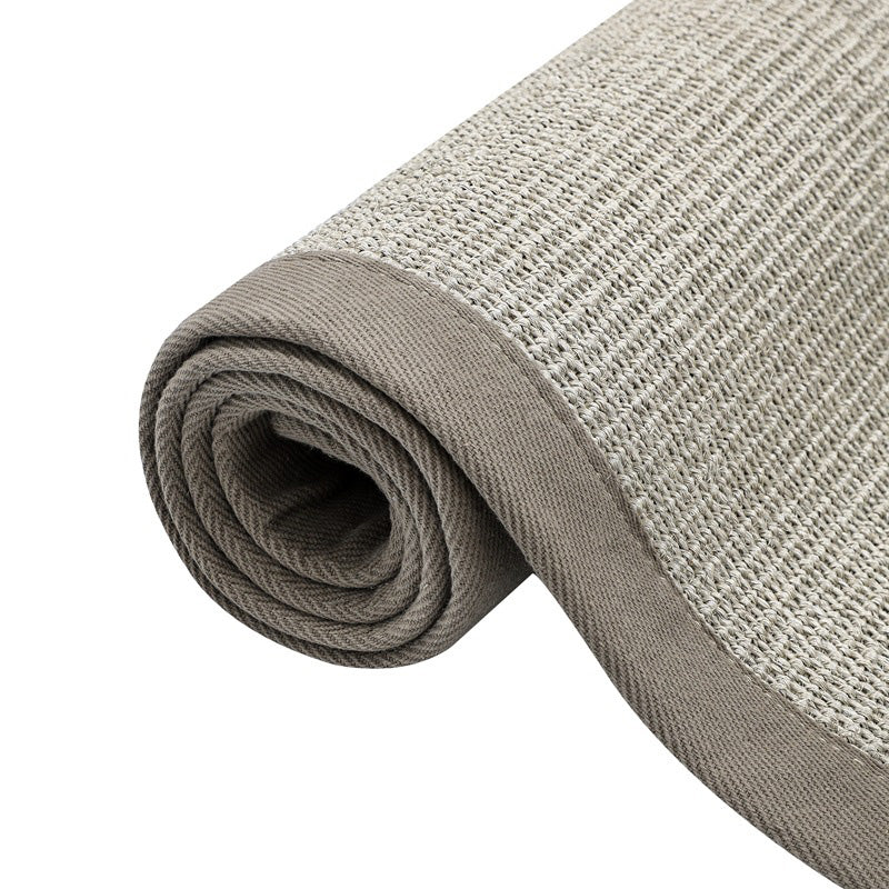 Chinese Solid Rug Multi-Colored Jute Area Carpet Easy Care Rug with Border for Living Room Cream Gray Clearhalo 'Area Rug' 'Rug' 2198883