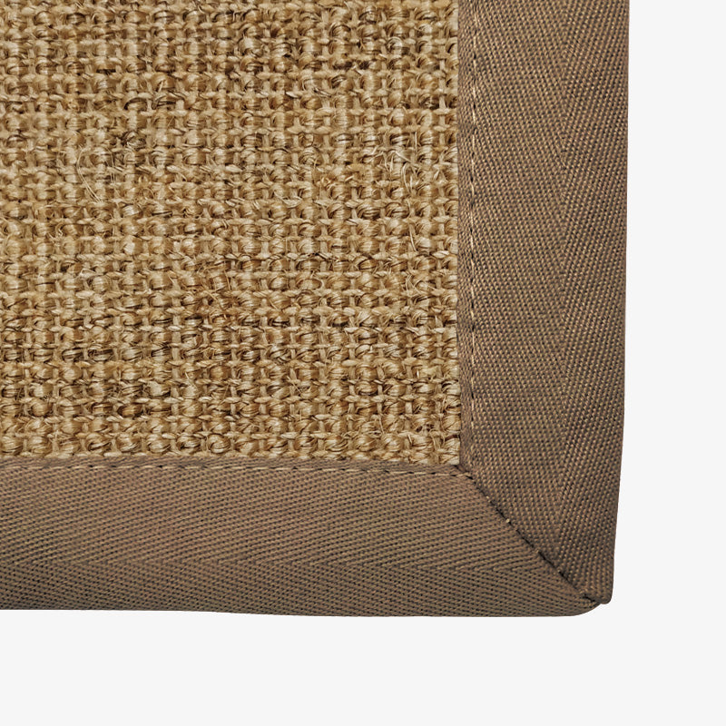 Simple Multi Color Solid Rug Jute Farmhouse Indoor Rug Washable Rug with Border for Home Decor Brown Clearhalo 'Area Rug' 'Rug' 2198903