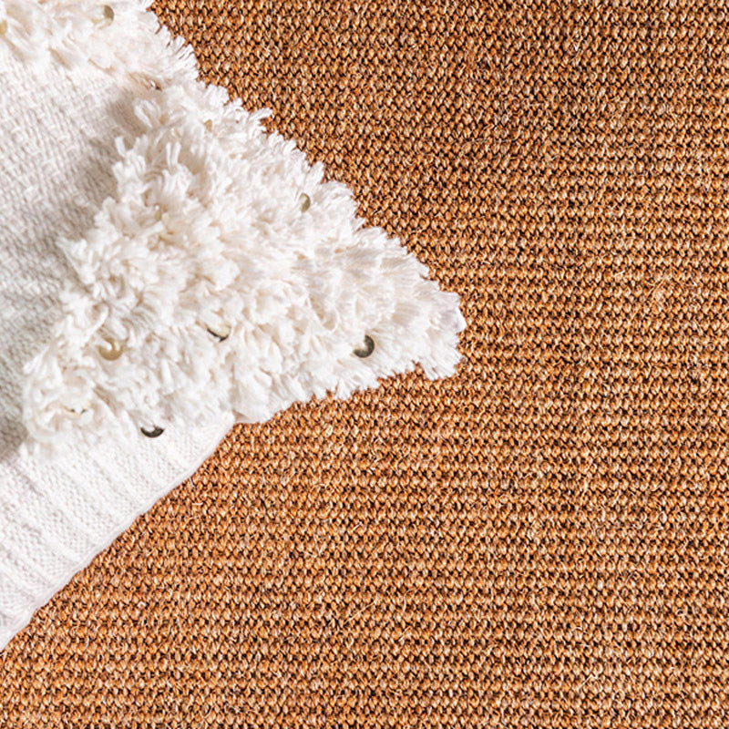 Rustic Plain Rug Multi-Colored Jute Rug Natural Fiber Handwoven Area ...