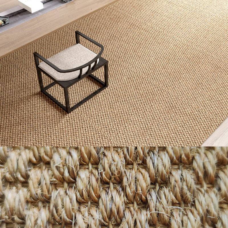 Designer Multicolor Japanese Rug Jute Plain Rug Anti-Slip Backing Natural Fiber Hand Twisted Area Rug for Bedroom Dark Coffee Clearhalo 'Area Rug' 'Rug' 2198914