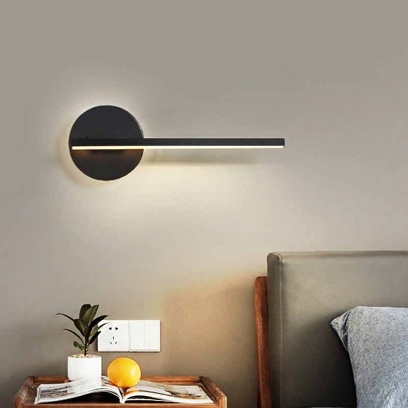 Black/White Linear Sconce Light Minimal Acrylic LED Wall Lamp for Bedroom in Warm/White Light Black Clearhalo 'Modern wall lights' 'Modern' 'Wall Lamps & Sconces' 'Wall Lights' Lighting' 219892
