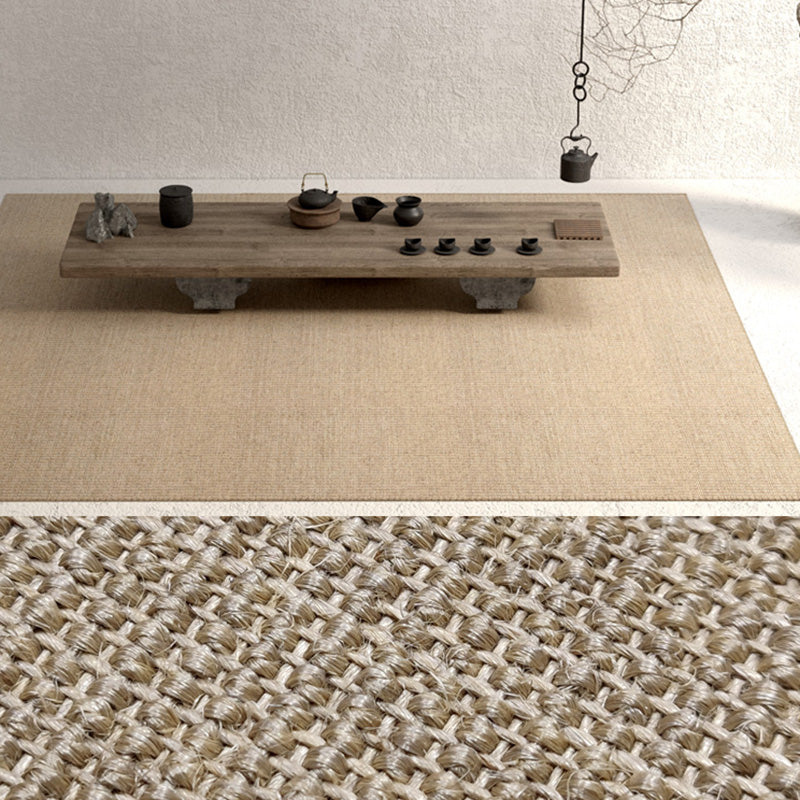 Designer Multicolor Japanese Rug Jute Plain Rug Anti-Slip Backing Natural Fiber Hand Twisted Area Rug for Bedroom Light Coffee Clearhalo 'Area Rug' 'Rug' 2198922