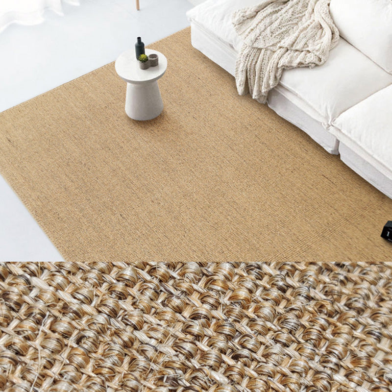 Multi-Colored Solid Rug Jute Japanese Rug Natural Fiber Handmade Easy Care Indoor Rug for Living Room Dark Camel Clearhalo 'Area Rug' 'Rug' 2198934