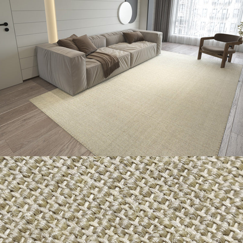 Multi-Colored Solid Rug Jute Japanese Rug Natural Fiber Handmade Easy Care Indoor Rug for Living Room Khaki Clearhalo 'Area Rug' 'Rug' 2198940