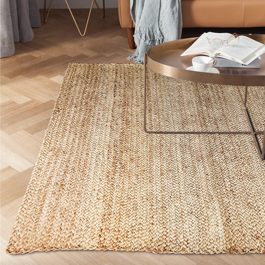 Farmhouse Bedroom Rug Multi Colored Plain Rug Jute Handmade Natural Fiber Area Carpet Clearhalo 'Area Rug' 'Rug' 2198945