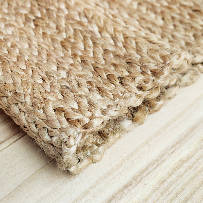 Farmhouse Bedroom Rug Multi Colored Plain Rug Jute Handmade Natural Fiber Area Carpet Clearhalo 'Area Rug' 'Rug' 2198947