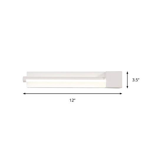 Adjustable Acrylic Shaded Linear Wall Sconce Simplicity LED Black/White Wall Mounted Light Fixture, Warm/White Light Clearhalo 'Modern wall lights' 'Modern' 'Wall Lamps & Sconces' 'Wall Lights' Lighting' 219910