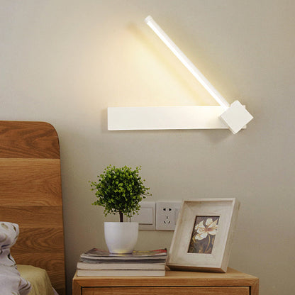 Adjustable Acrylic Shaded Linear Wall Sconce Simplicity LED Black/White Wall Mounted Light Fixture, Warm/White Light White Clearhalo 'Modern wall lights' 'Modern' 'Wall Lamps & Sconces' 'Wall Lights' Lighting' 219915