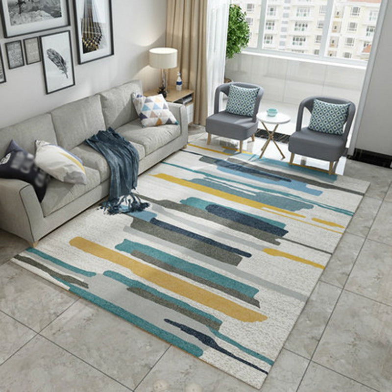 Multi Colored Room Area Rug Modern Colorblock Geometric Carpet Polypropylene Machine Washable Pet Friendly Non-Slip Rug Clearhalo 'Area Rug' 'Modern' 'Rugs' Rug' 2199174