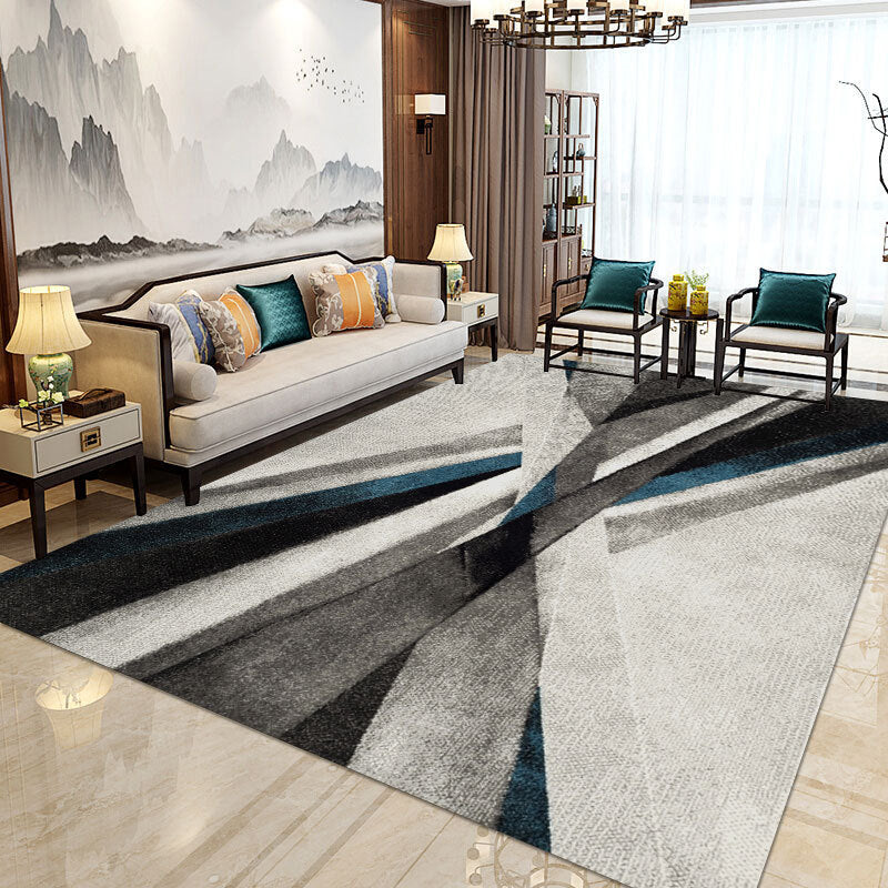 Modern Home Decorative Rug Multi Colored Geometry Area Rug Polypropylene Washable Stain Resistant Non-Slip Backing Rug Clearhalo 'Area Rug' 'Modern' 'Rugs' Rug' 2199205