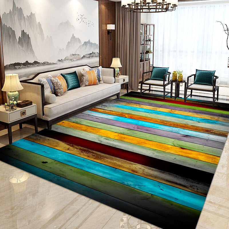 Modern Home Decorative Rug Multi Colored Geometry Area Rug Polypropylene Washable Stain Resistant Non-Slip Backing Rug Clearhalo 'Area Rug' 'Modern' 'Rugs' Rug' 2199213