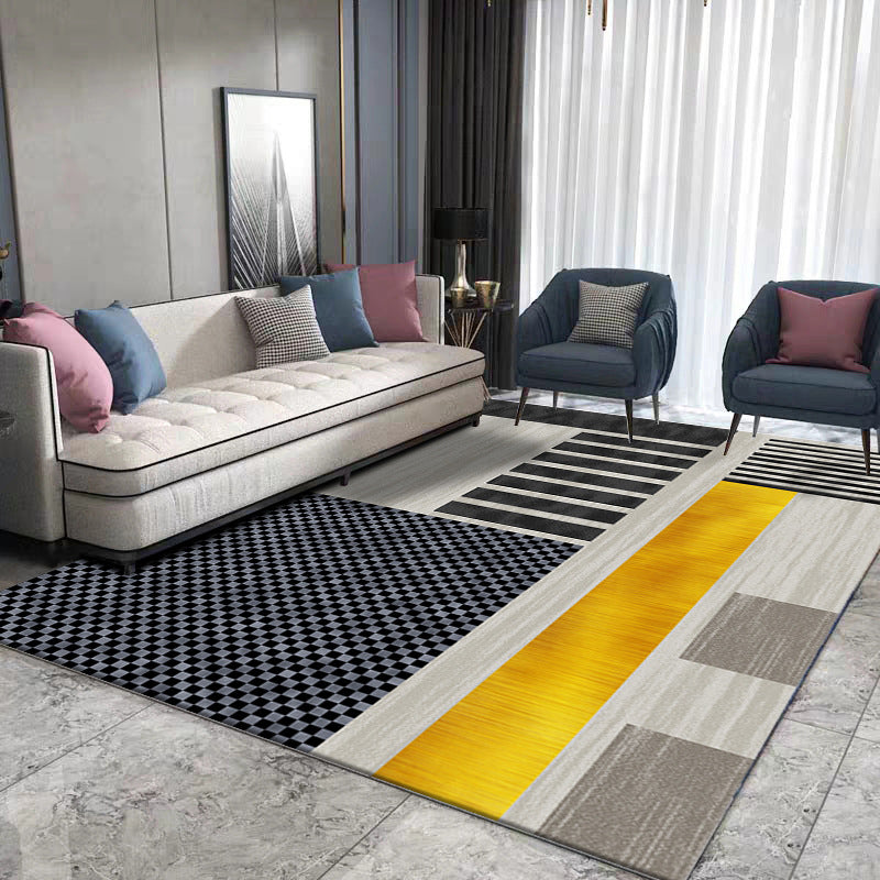Luxe Geometric Rug Multicolor Minimalist Rug Synthetics Pet Friendly Machine Washable Anti-Slip Backing Rug for Home Decor Clearhalo 'Area Rug' 'Modern' 'Rugs' Rug' 2199235