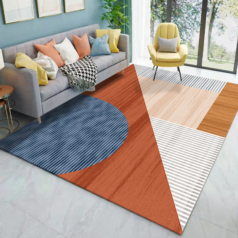 Luxe Geometric Rug Multicolor Minimalist Rug Synthetics Pet Friendly Machine Washable Anti-Slip Backing Rug for Home Decor Yellow-Red Clearhalo 'Area Rug' 'Modern' 'Rugs' Rug' 2199243