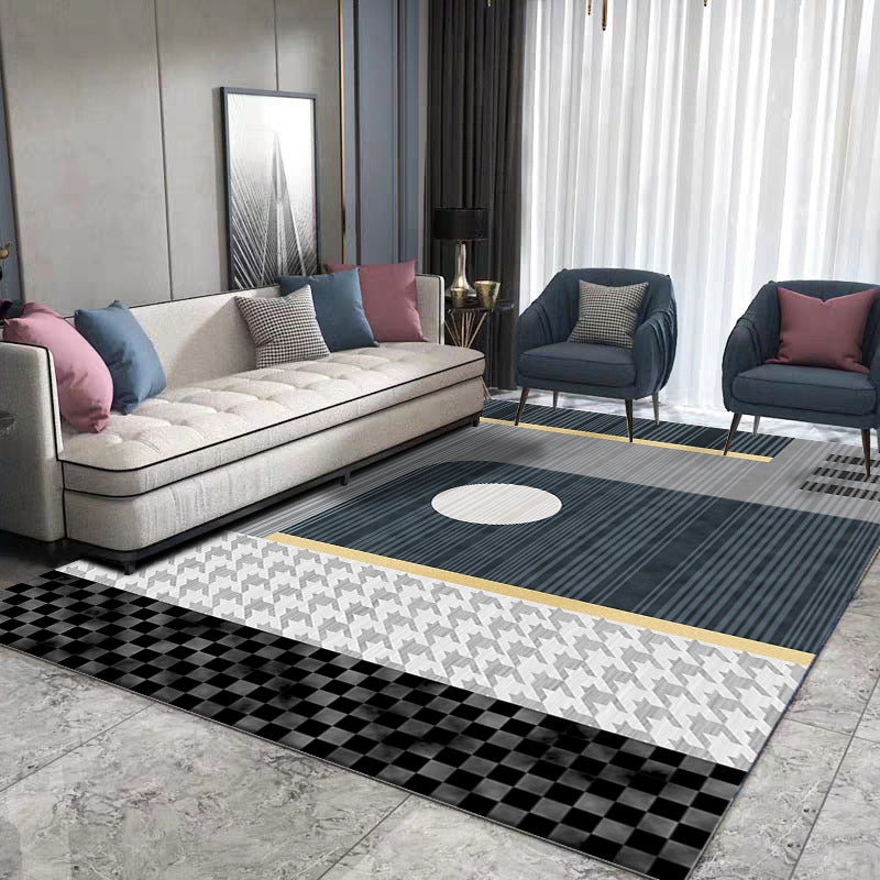 Luxe Geometric Rug Multicolor Minimalist Rug Synthetics Pet Friendly Machine Washable Anti-Slip Backing Rug for Home Decor Clearhalo 'Area Rug' 'Modern' 'Rugs' Rug' 2199254