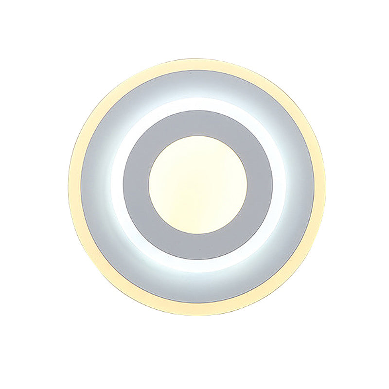 Minimal Acrylic Round/Square Wall Light Sconce Energy-Saving LED White Wall Lamp, Warm/White Light Clearhalo 'Modern wall lights' 'Modern' 'Wall Lamps & Sconces' 'Wall Lights' Lighting' 219940