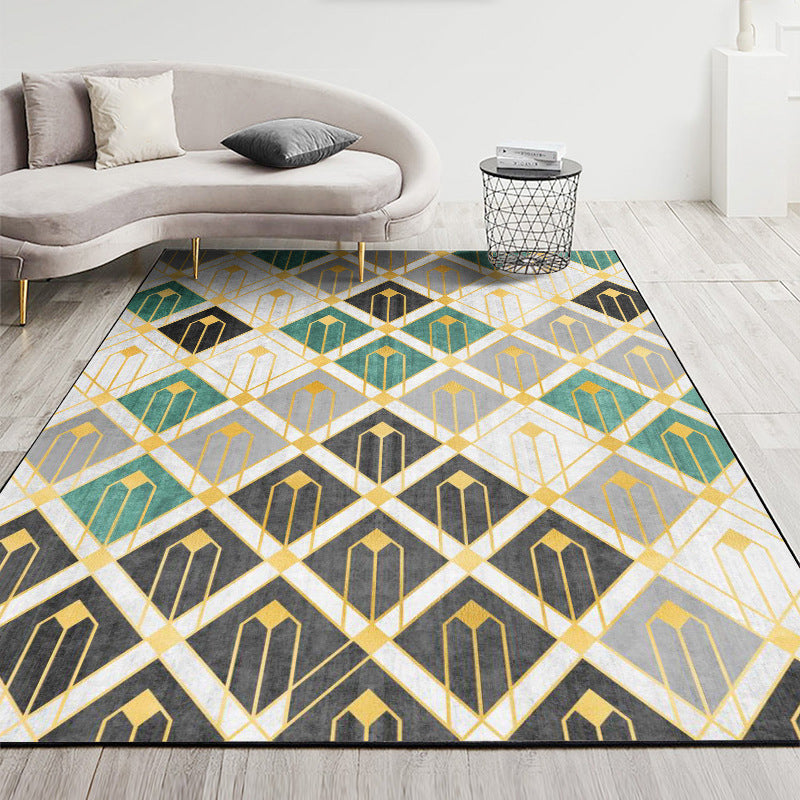 Nordic Geometric Printed Rug Multi Color Polyester Indoor Rug Anti-Slip Backing Washable Stain Resistant Carpet for Living Room Clearhalo 'Area Rug' 'Modern' 'Rugs' Rug' 2199410