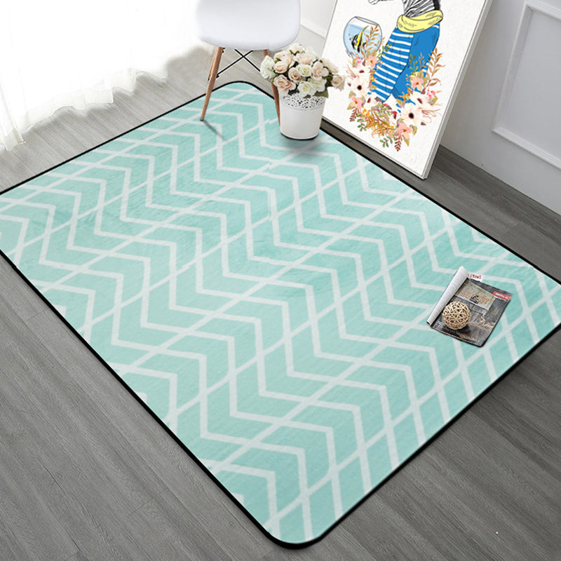 Modern Bedroom Area Rug Multi Color Geometry Arrow Print Rug Polypropylene Washable Pet Friendly Anti-Slip Rug Green Clearhalo 'Area Rug' 'Modern' 'Rugs' Rug' 2199443