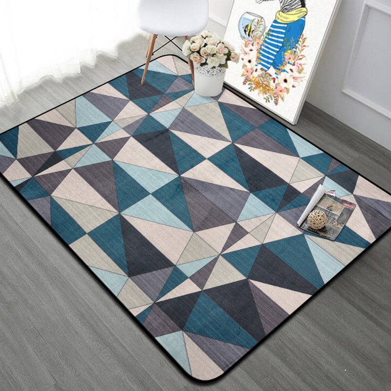Bold Color-Block Geometric Rug Multi Colored Nordic Rug Synthetics Machine Wash Non-Slip Backing Stain Resistant Rug for Decoration Gray-Green Clearhalo 'Area Rug' 'Modern' 'Rugs' Rug' 2199445