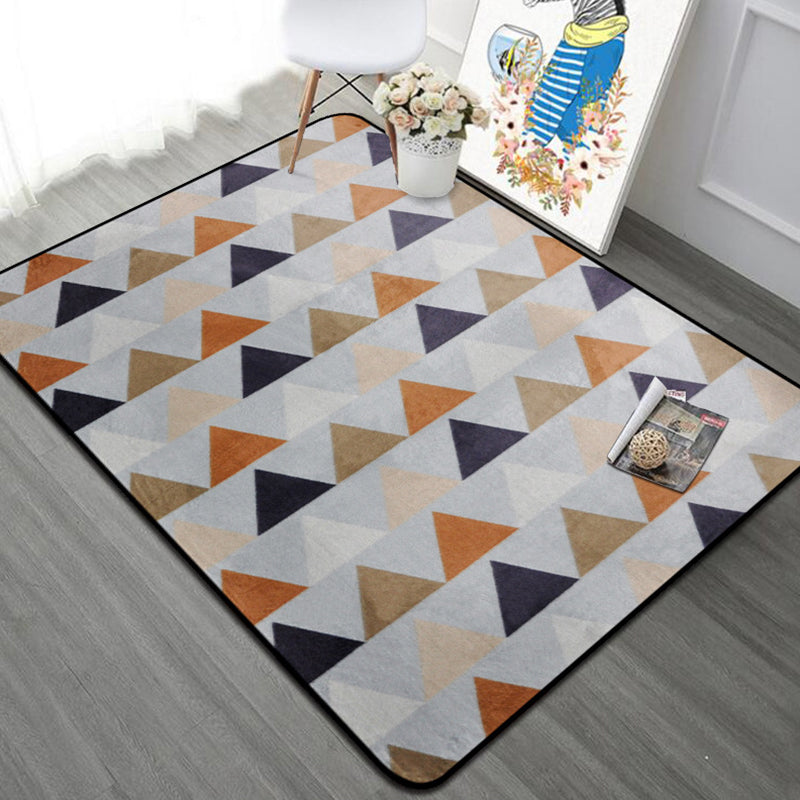Bold Color-Block Geometric Rug Multi Colored Nordic Rug Synthetics Machine Wash Non-Slip Backing Stain Resistant Rug for Decoration Grey Clearhalo 'Area Rug' 'Modern' 'Rugs' Rug' 2199447