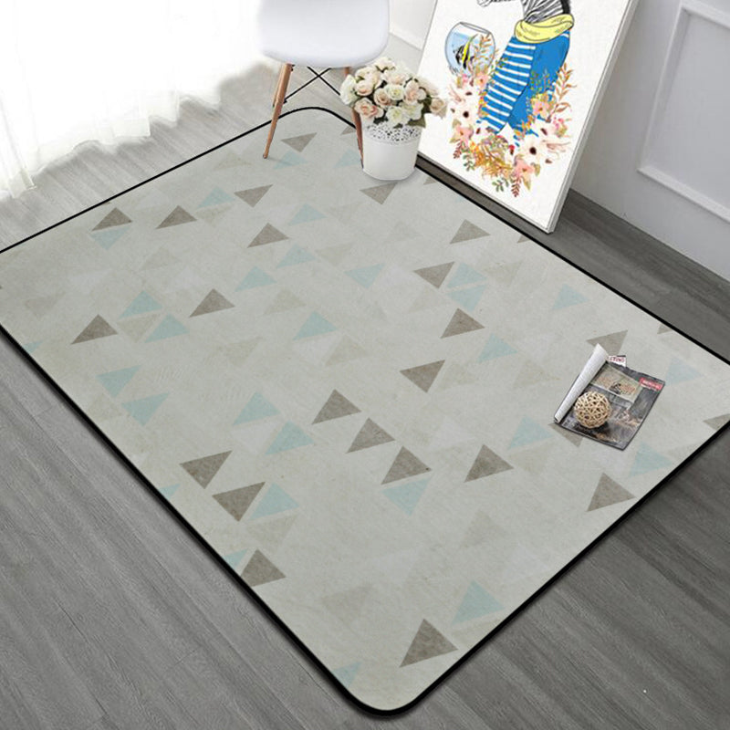Bold Color-Block Geometric Rug Multi Colored Nordic Rug Synthetics Machine Wash Non-Slip Backing Stain Resistant Rug for Decoration Gray Blue Clearhalo 'Area Rug' 'Modern' 'Rugs' Rug' 2199449