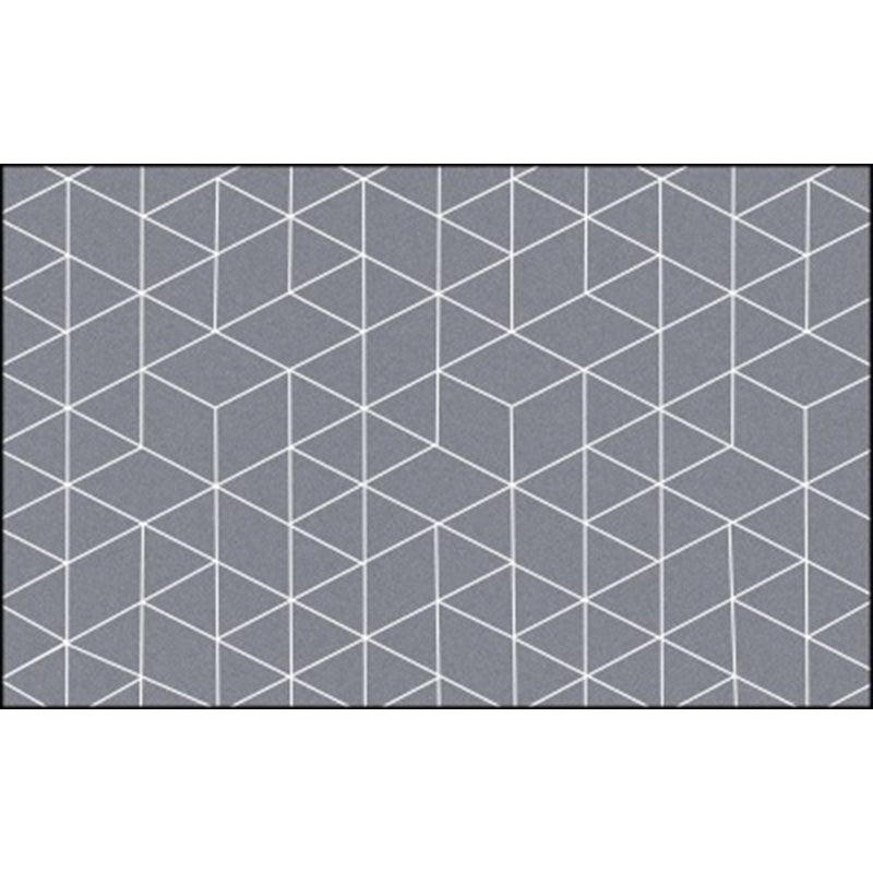 Grey Contrast Stitching Geometric Rug Polyester Modern Indoor Rug Machine Washable Stain Resistant Non-Slip Rug for Bedroom Silver Gray Clearhalo 'Area Rug' 'Modern' 'Rugs' Rug' 2199459