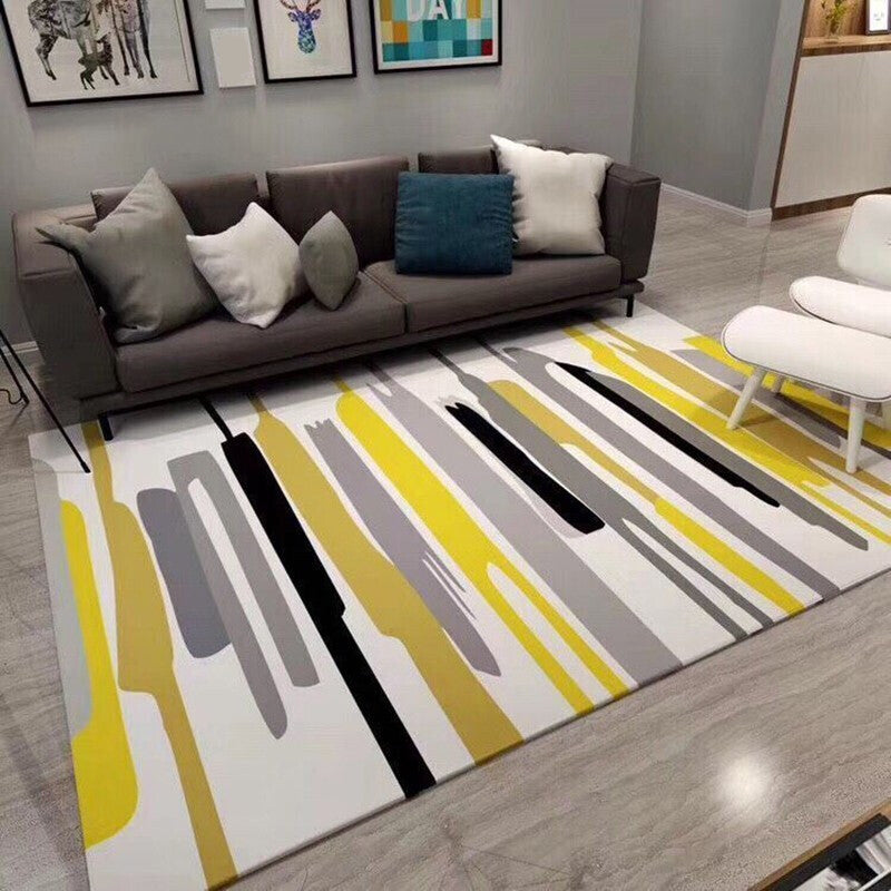 Multi Color Nordic Indoor Rug Synthetics Colorblock Abstract Geometric Carpet Non-Slip Washable Pet Friendly Rug for Home Clearhalo 'Area Rug' 'Modern' 'Rugs' Rug' 2199501