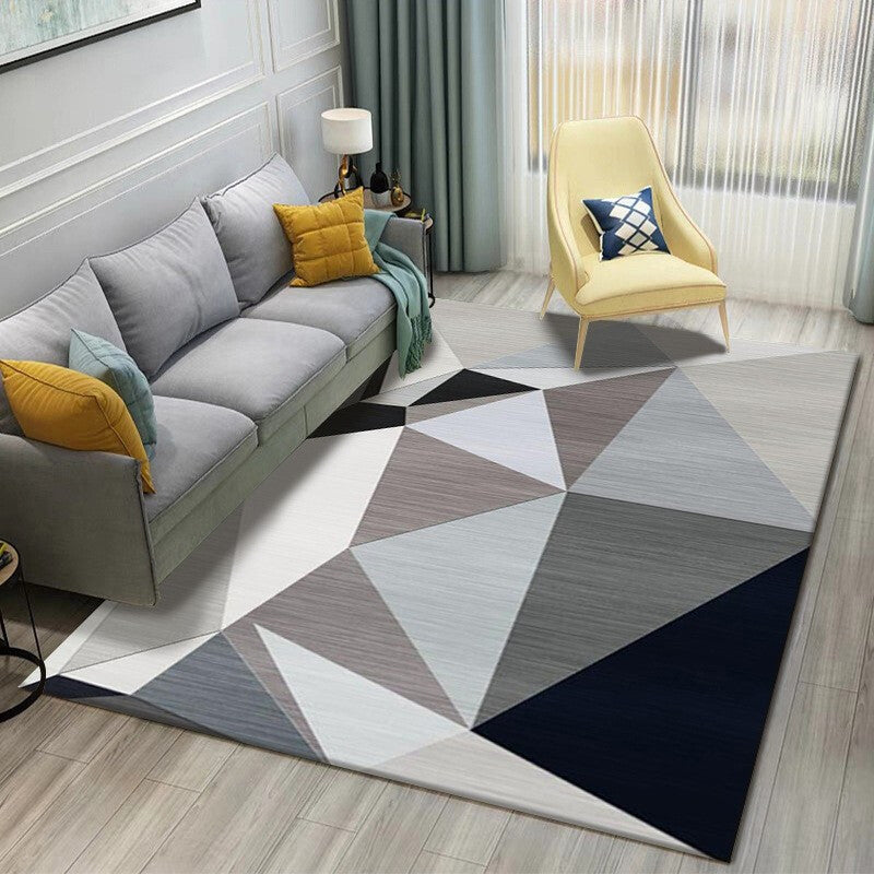 Multi Color Nordic Indoor Rug Synthetics Colorblock Abstract Geometric Carpet Non-Slip Washable Pet Friendly Rug for Home Brown Clearhalo 'Area Rug' 'Modern' 'Rugs' Rug' 2199502