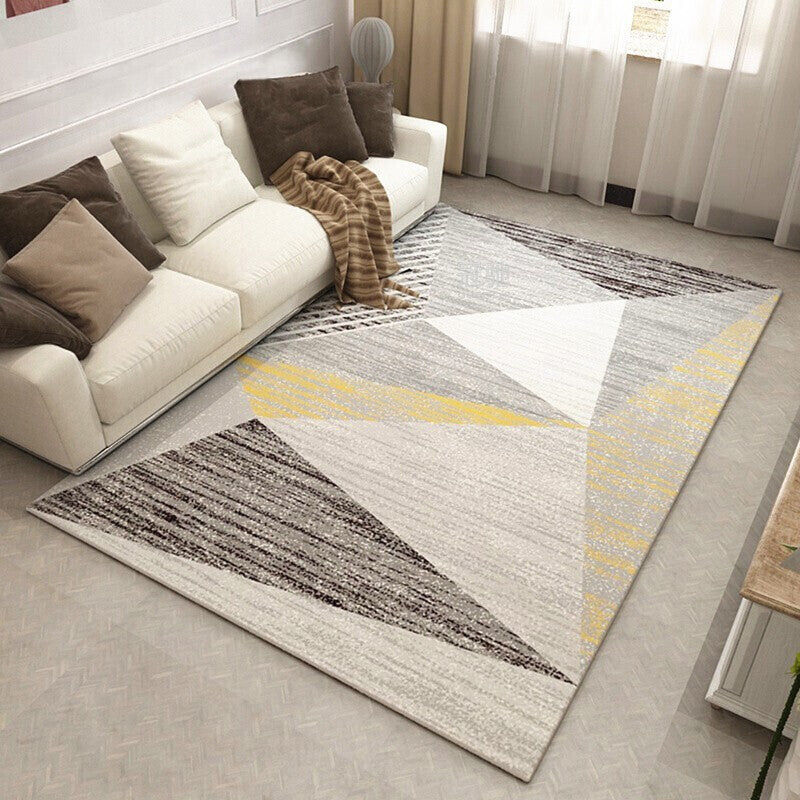 Multi Color Nordic Indoor Rug Synthetics Colorblock Abstract Geometric Carpet Non-Slip Washable Pet Friendly Rug for Home Khaki Clearhalo 'Area Rug' 'Modern' 'Rugs' Rug' 2199503