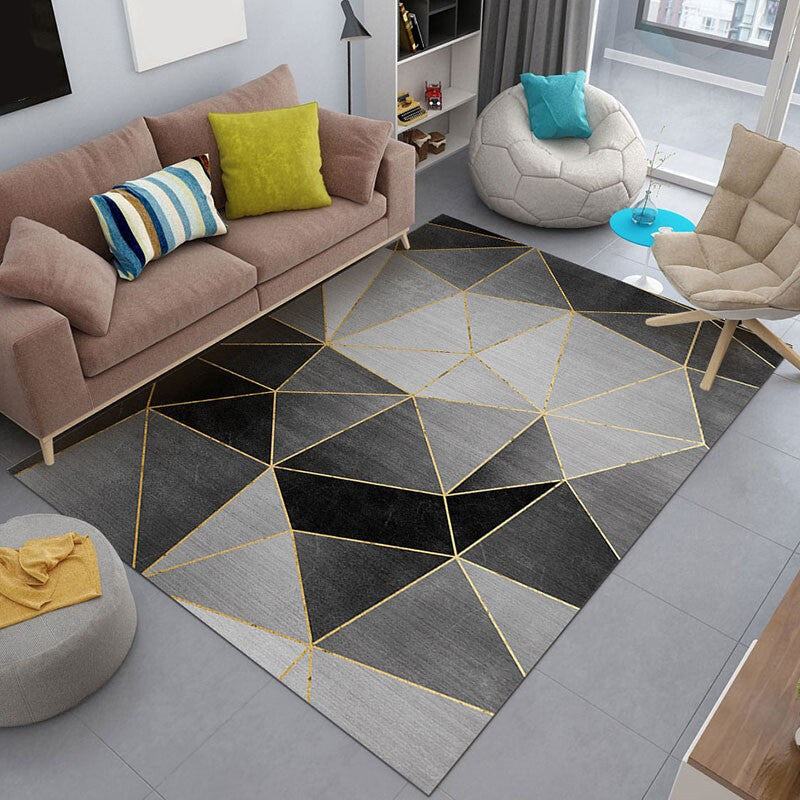 Multi Color Nordic Indoor Rug Synthetics Colorblock Abstract Geometric Carpet Non-Slip Washable Pet Friendly Rug for Home Clearhalo 'Area Rug' 'Modern' 'Rugs' Rug' 2199504