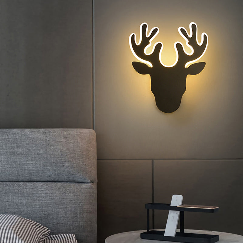 Black/White Antler Sconce Light Fixture Contemporary Acrylic LED Wall Light Sconce in Warm/White Light - Clearhalo - 'Modern wall lights' - 'Modern' - 'Wall Lamps & Sconces' - 'Wall Lights' - Lighting' - 219951