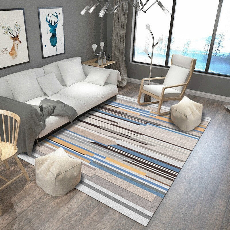 Multi Color Nordic Indoor Rug Synthetics Colorblock Abstract Geometric Carpet Non-Slip Washable Pet Friendly Rug for Home Clearhalo 'Area Rug' 'Modern' 'Rugs' Rug' 2199525