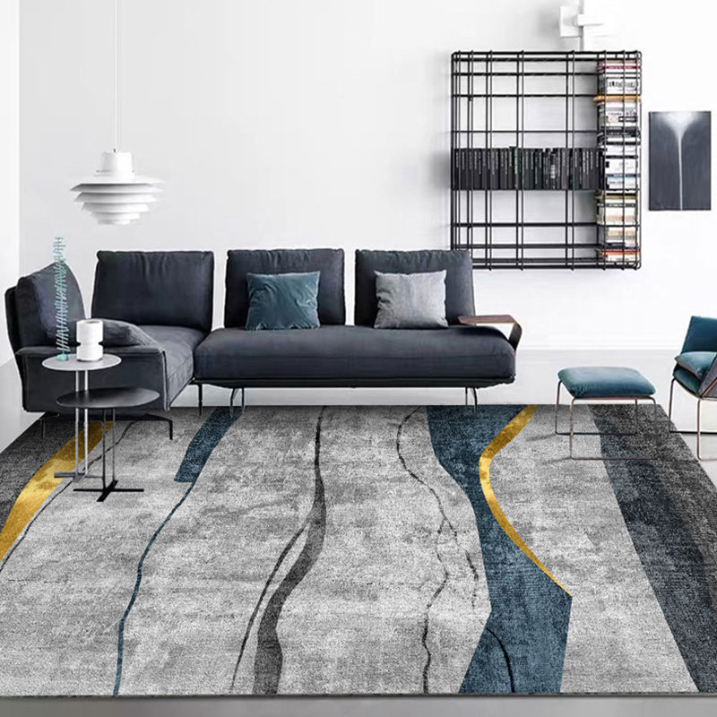 Simple Geometric Print Rug Multi-Colored Modern Area Carpet Polypropylene Non-Slip Backing Stain Resistant Washable Rug for Home Smoke Gray Clearhalo 'Area Rug' 'Modern' 'Rugs' Rug' 2199551