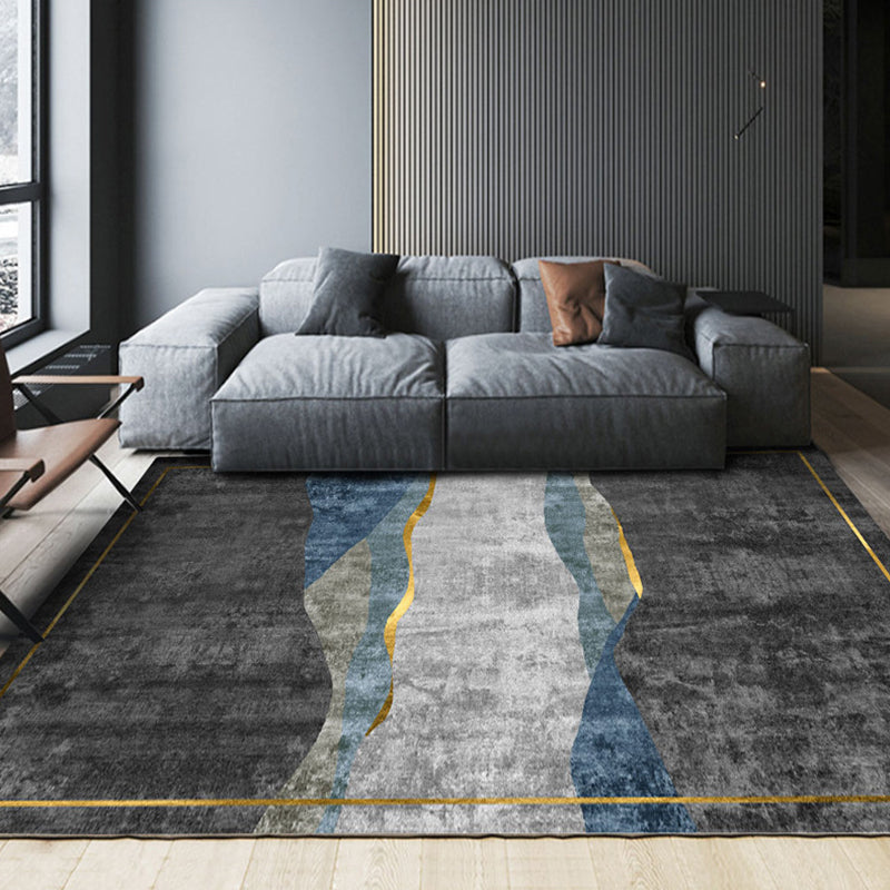Simple Geometric Print Rug Multi-Colored Modern Area Carpet Polypropylene Non-Slip Backing Stain Resistant Washable Rug for Home Dark Gray Clearhalo 'Area Rug' 'Modern' 'Rugs' Rug' 2199561