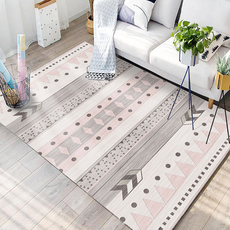 Nordic Hotel Area Rug Multi Colored Geometric Indoor Rug Synthetics Anti-Slip Stain Resistant Washable Rug Clearhalo 'Area Rug' 'Modern' 'Rugs' Rug' 2199579