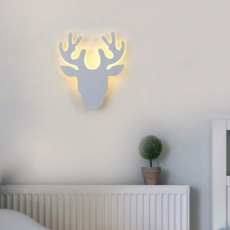 Black/White Antler Sconce Light Fixture Contemporary Acrylic LED Wall Light Sconce in Warm/White Light - White - Clearhalo - 'Modern wall lights' - 'Modern' - 'Wall Lamps & Sconces' - 'Wall Lights' - Lighting' - 219959