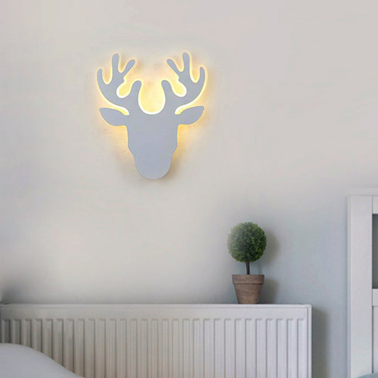 Black/White Antler Sconce Light Fixture Contemporary Acrylic LED Wall Light Sconce in Warm/White Light White Clearhalo 'Modern wall lights' 'Modern' 'Wall Lamps & Sconces' 'Wall Lights' Lighting' 219959