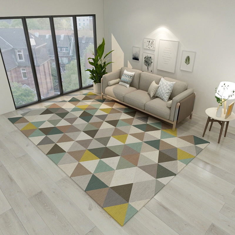 Novelty Modern Style Rug Multicolor Geometry Area Rug Stain Resistant Machine Washable Non-Slip Rug for Sitting Room Tan Clearhalo 'Area Rug' 'Modern' 'Rugs' Rug' 2199622