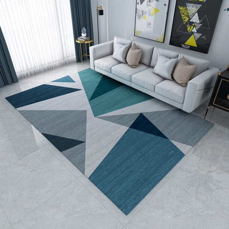 Novelty Modern Style Rug Multicolor Geometry Area Rug Stain Resistant Machine Washable Non-Slip Rug for Sitting Room Aqua Clearhalo 'Area Rug' 'Modern' 'Rugs' Rug' 2199625