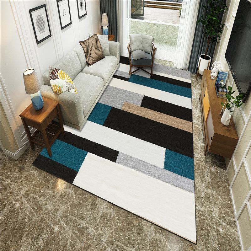 Artistic Multi Colored Modern Rug Synthetics Geometric Block Carpet Stain Resistant Non-Slip Backing Machine Wash Rug for Decoration Clearhalo 'Area Rug' 'Modern' 'Rugs' Rug' 2199661