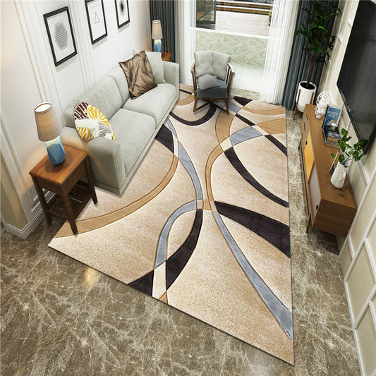 Artistic Multi Colored Modern Rug Synthetics Geometric Block Carpet Stain Resistant Non-Slip Backing Machine Wash Rug for Decoration Brown Clearhalo 'Area Rug' 'Modern' 'Rugs' Rug' 2199664