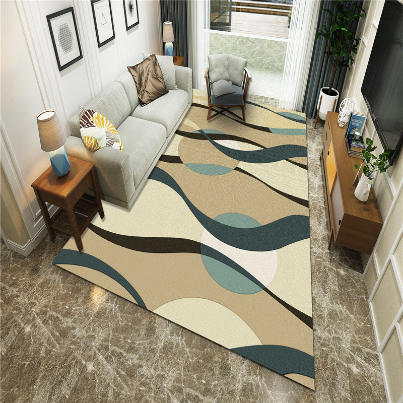 Artistic Multi Colored Modern Rug Synthetics Geometric Block Carpet Stain Resistant Non-Slip Backing Machine Wash Rug for Decoration Clearhalo 'Area Rug' 'Modern' 'Rugs' Rug' 2199667